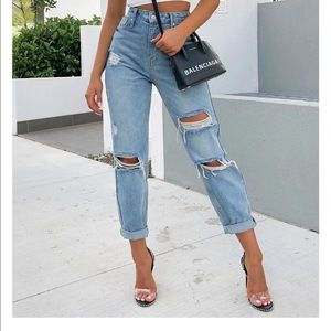 Love Stoned Boyfriend Jeans Retro Washed Blue